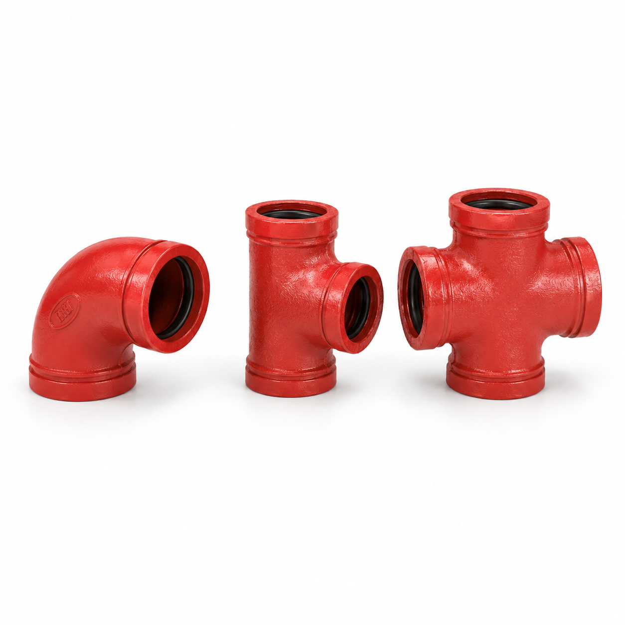 Grooved elbows, tees and crosses